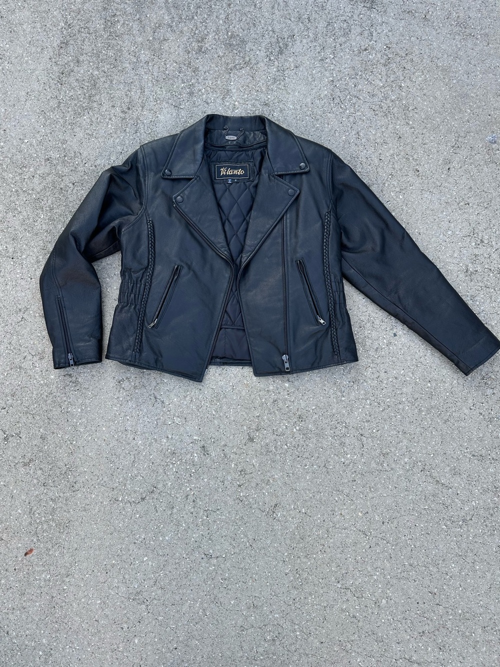 Vilanto 100% Real Leather Biker Jacket Size Small